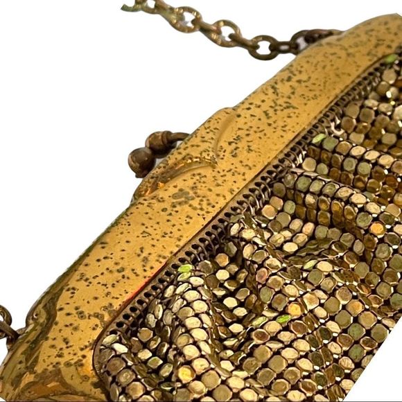 Antique Vintage Whiting & David Antique Gold Mesh Bag with Change Purse - Picture 6 of 16